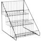 3-Tiered Wire Rack Display, Tabletop, 12"w Open Shelves - Black
