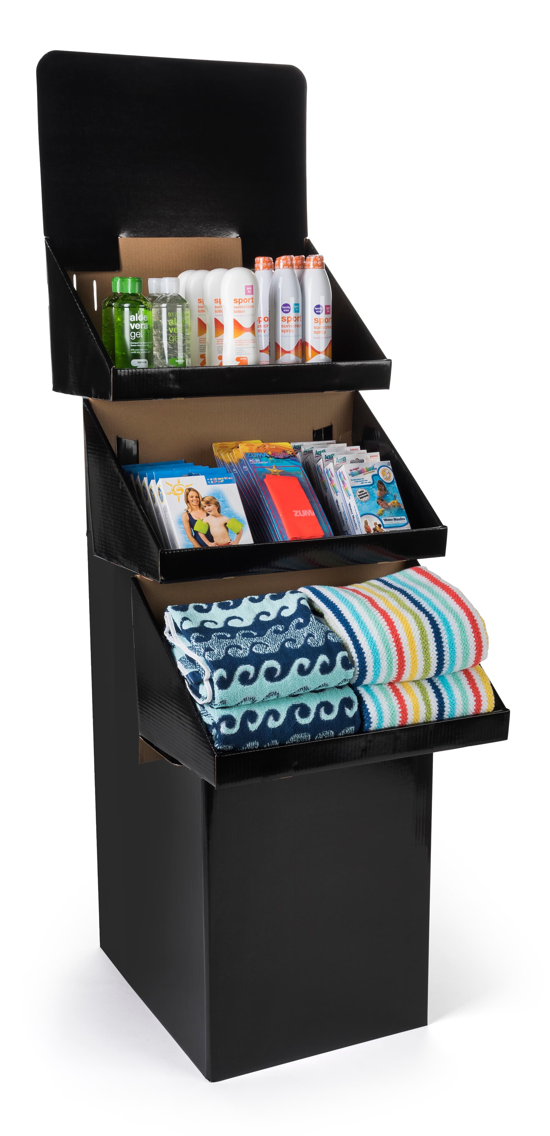 Bin Display with 3-Tiered Design