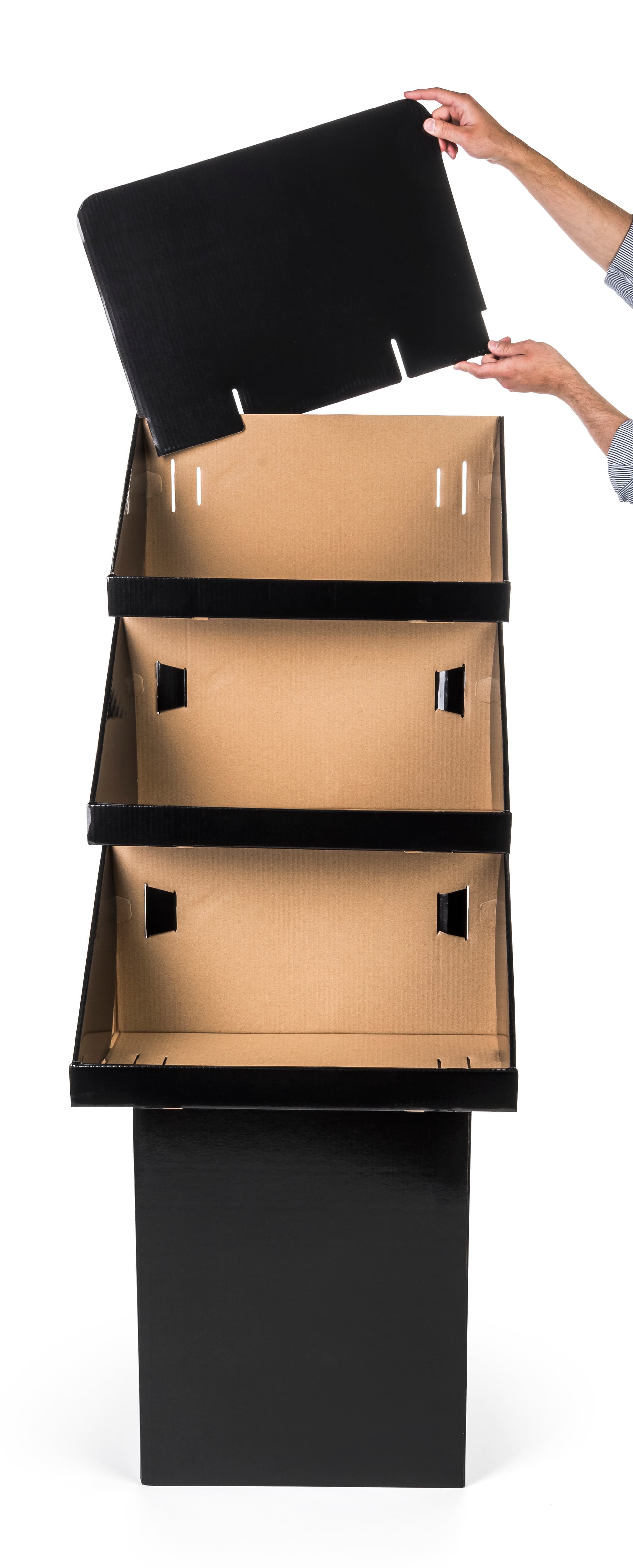 Bin Display with Black Exterior