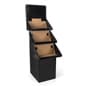 Cardboard Display for Floor, 3 Tiers, Removable Header - Black