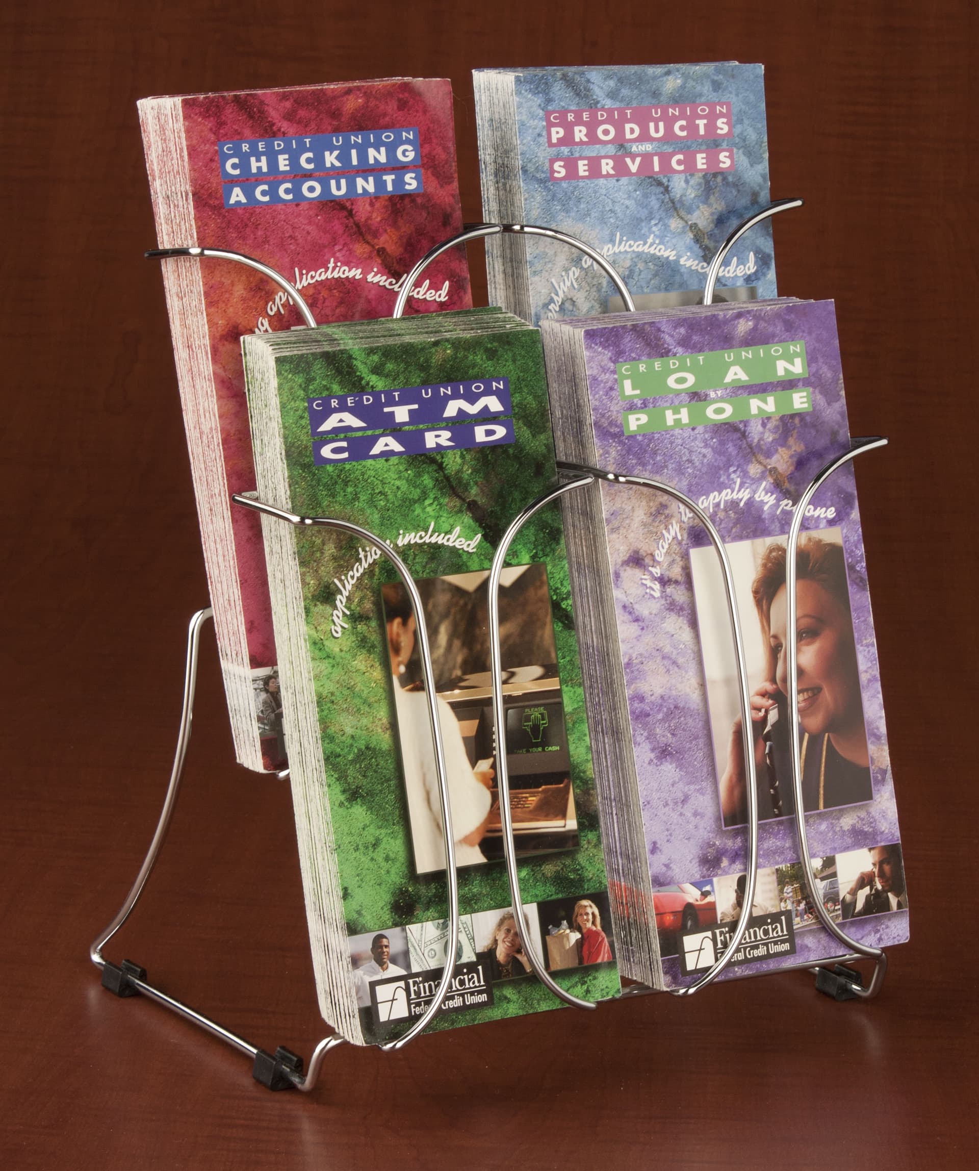 Brochure Storage Rack With Four Pockets