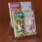 2-Tiered Brochure Holder for Tabletops, 4 Pockets Store 4 x 9 Pamphlets - Chrome