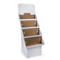 Cardboard Display for Floor, 4 Tiers, Removable Header - White