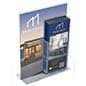 Countertop Sign Holder with Pamphlet Holder, T-Style Design - Clear