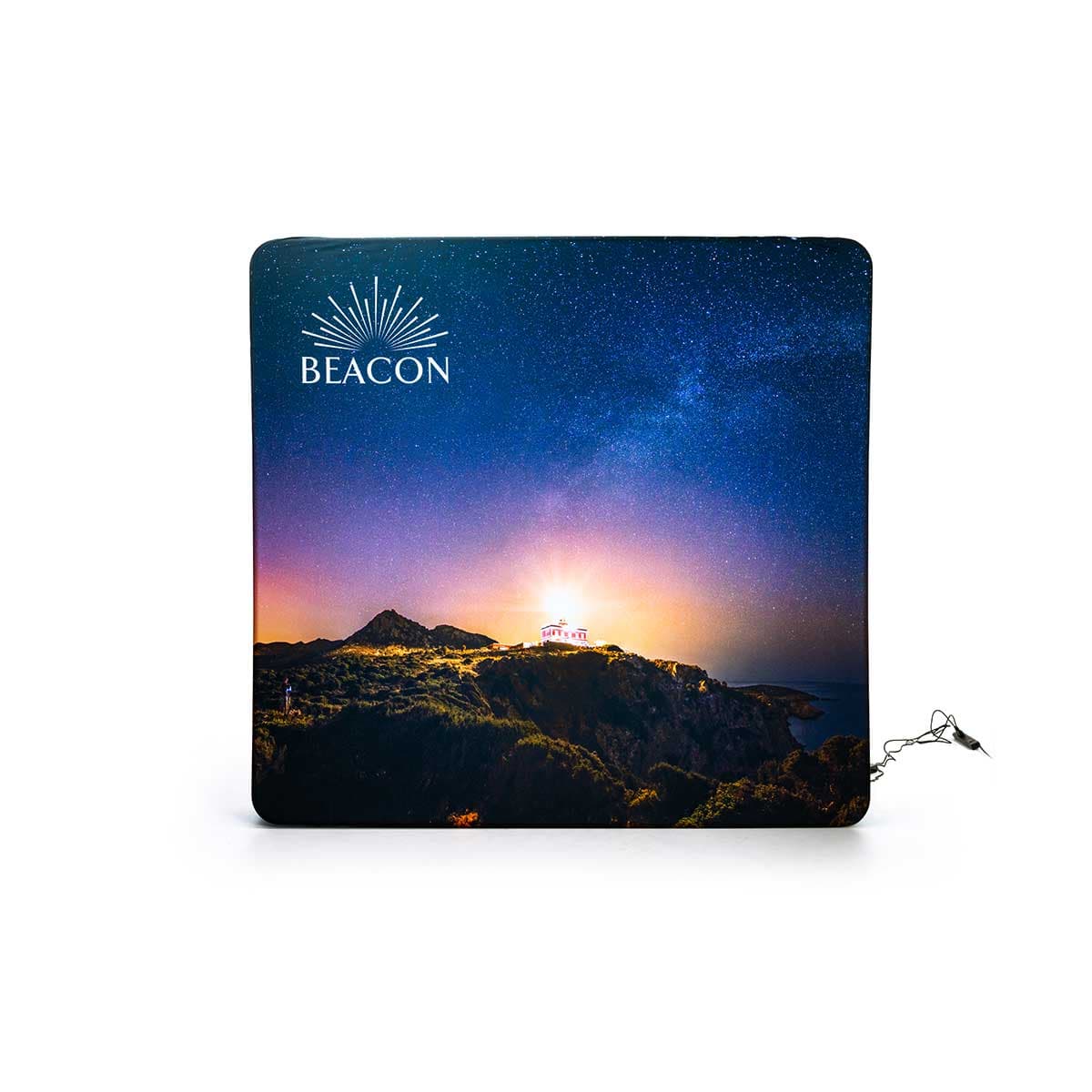 Beacon portable backwall graphics with single sided artwork
