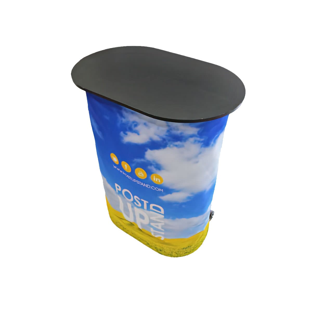Oval display with countertop and full color graphics
