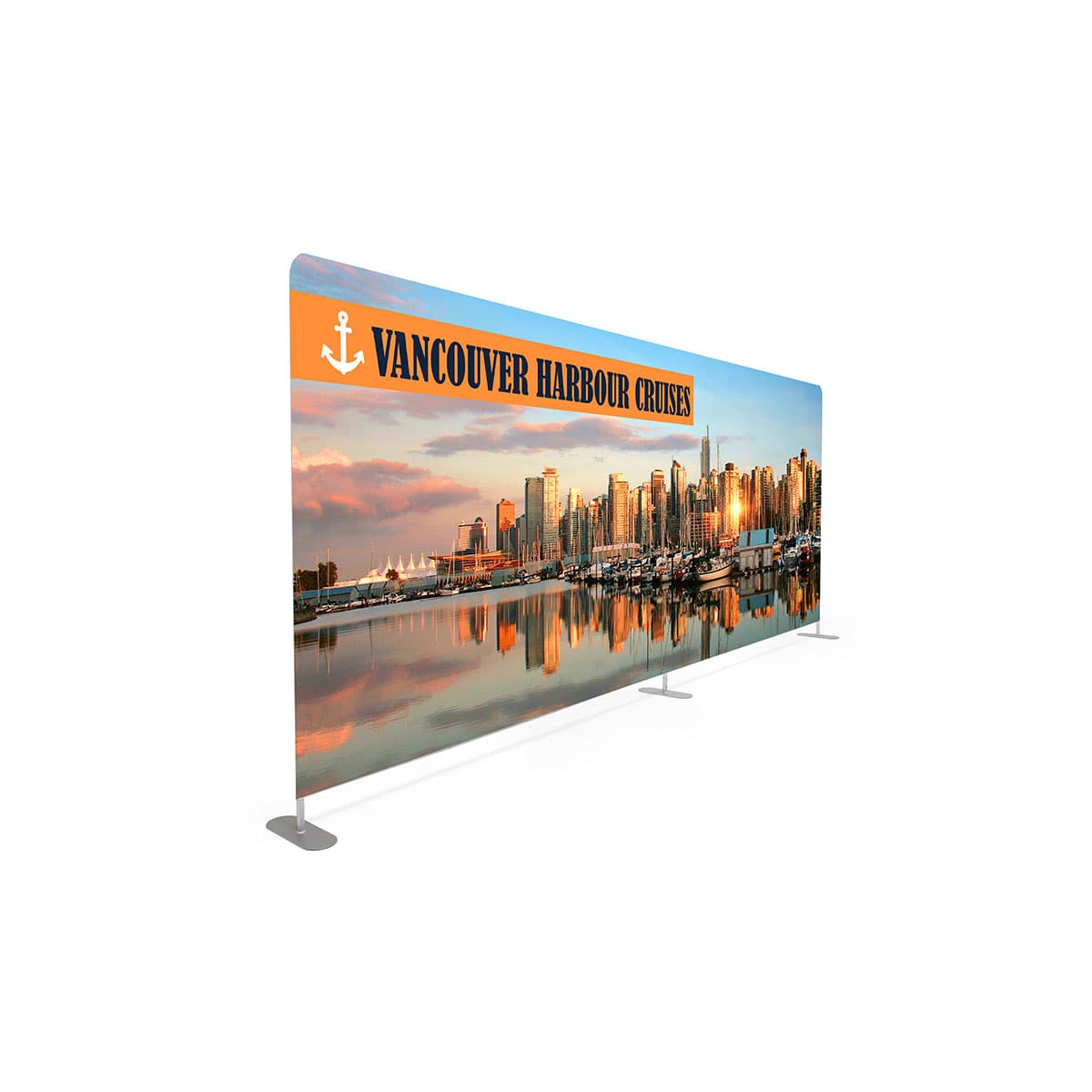20’ modular tension fabric backwall graphics with full color artwork