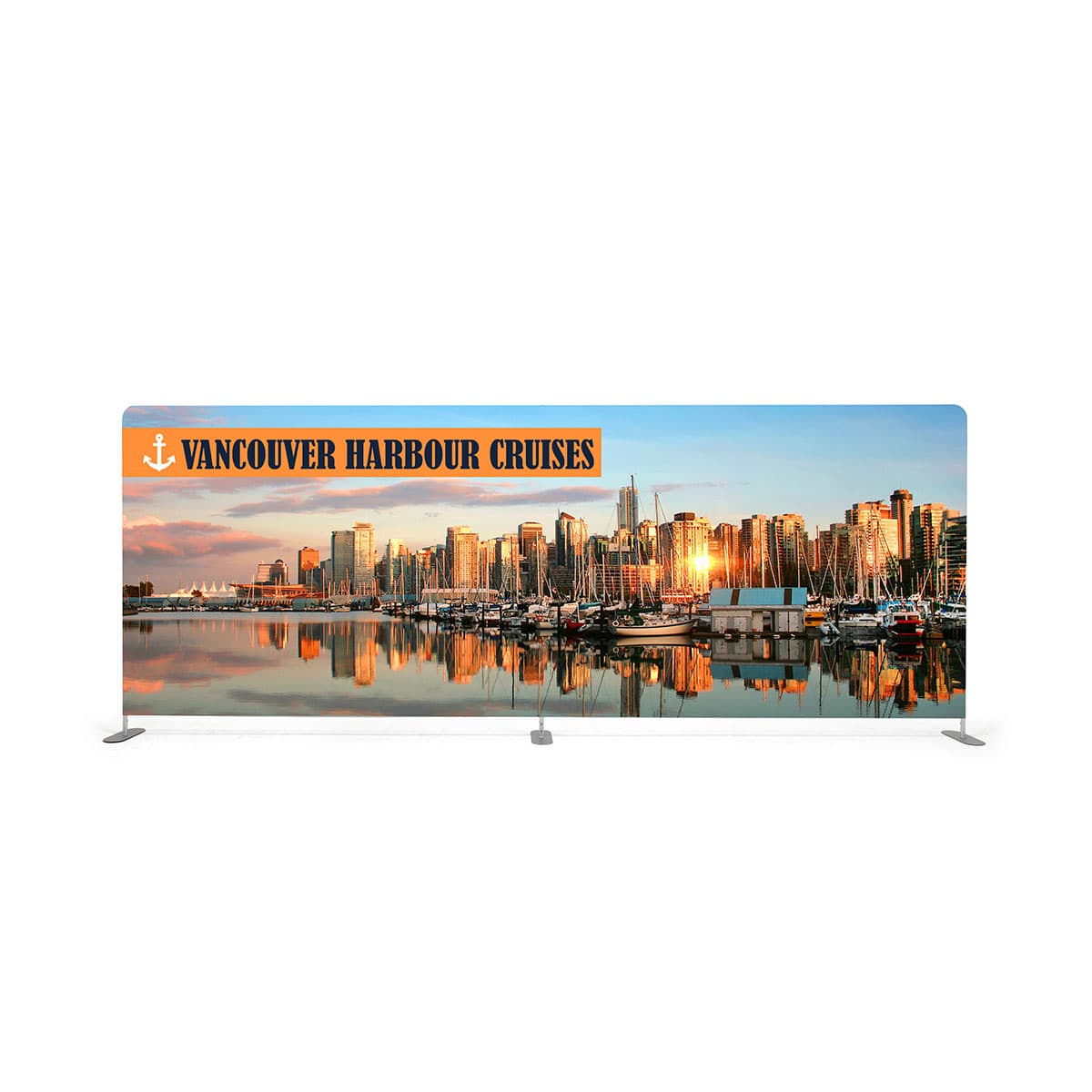 20’ modular tension fabric backwall graphics with double sided artwork