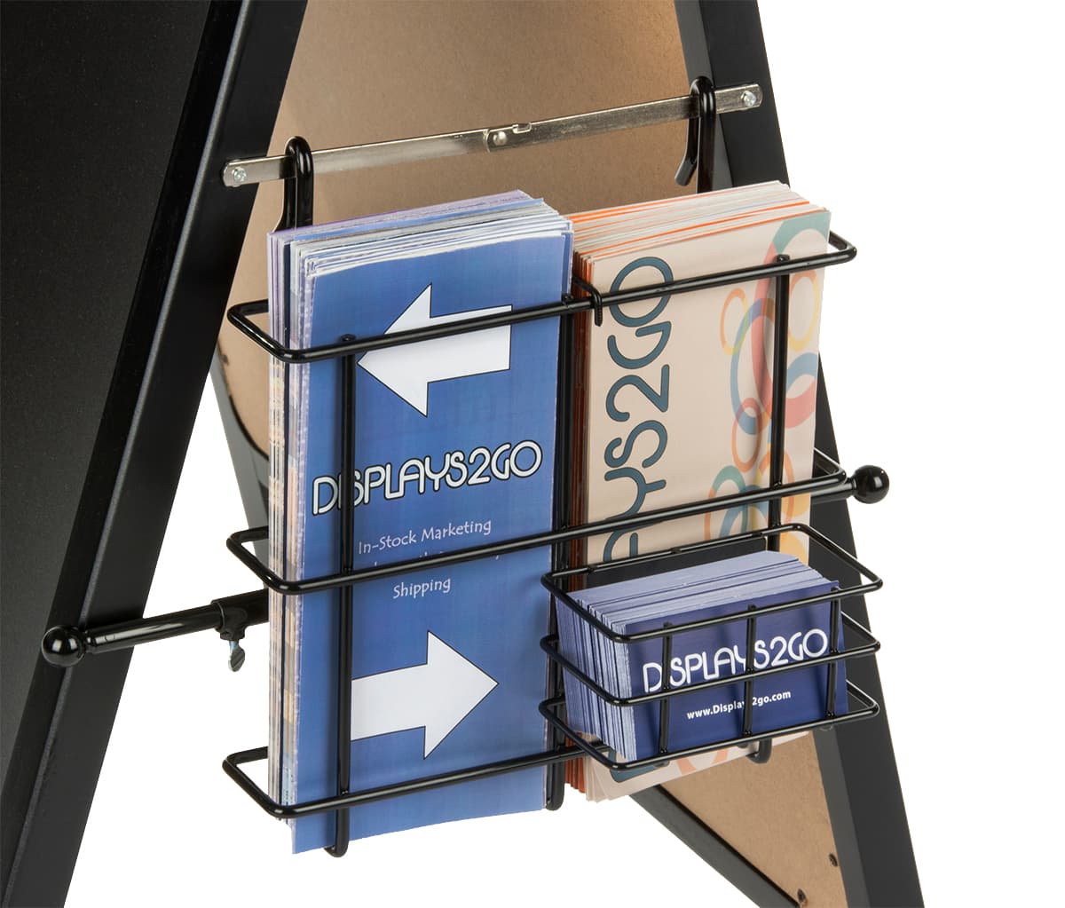 Black Wire Literature Pocket for A-Frame Sign With Business Card  Holder