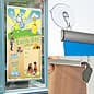 36-inch Banner Rails with 4 Suction Cups for Windows, Snap Open - Silver