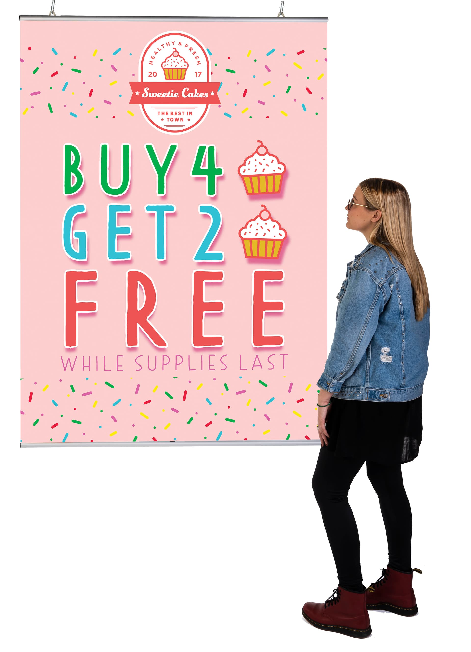 Aluminum Snap Rail Poster Hangers For 72"w Signage