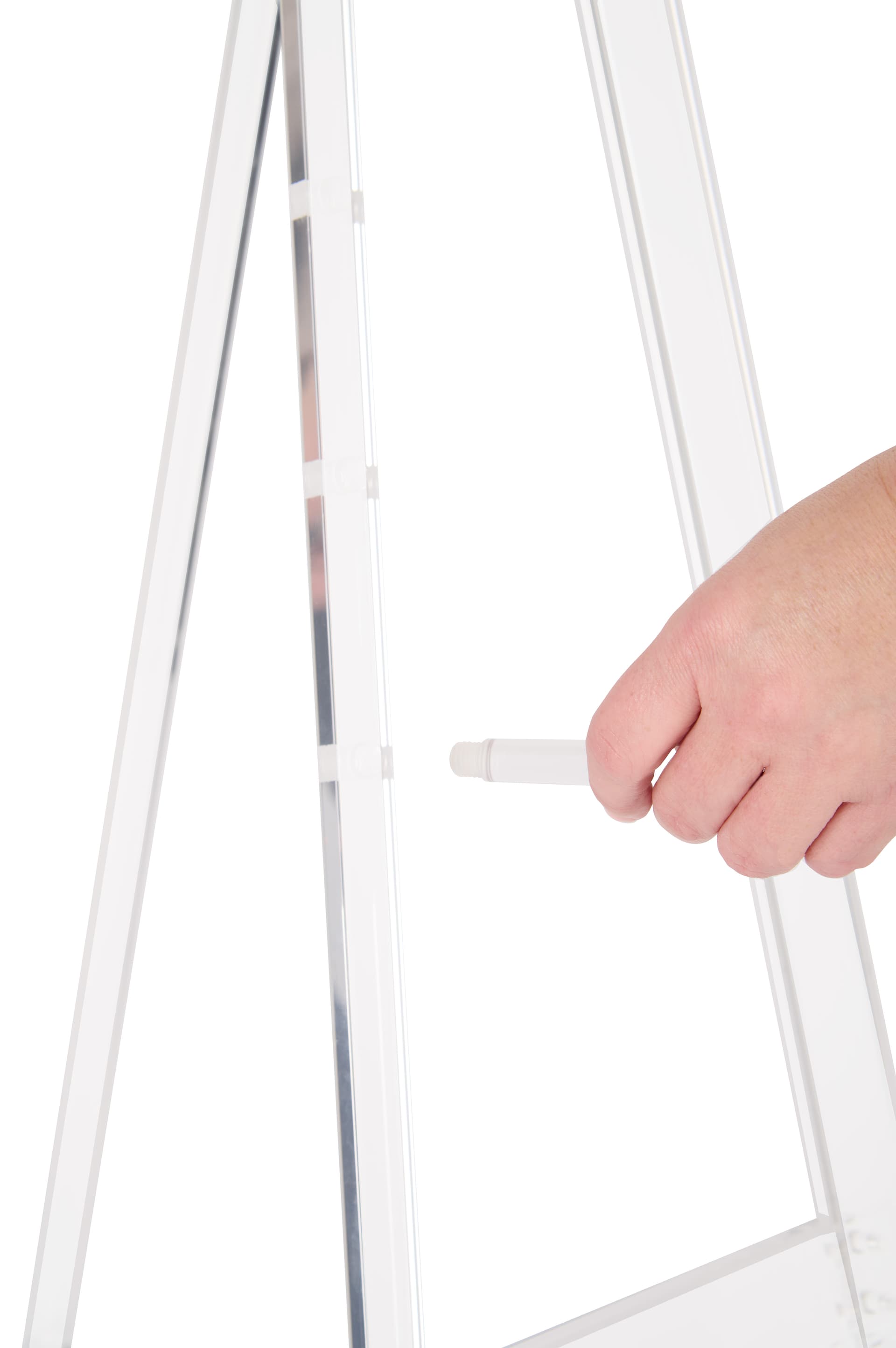 Acrylic display easel with adjustable pegs