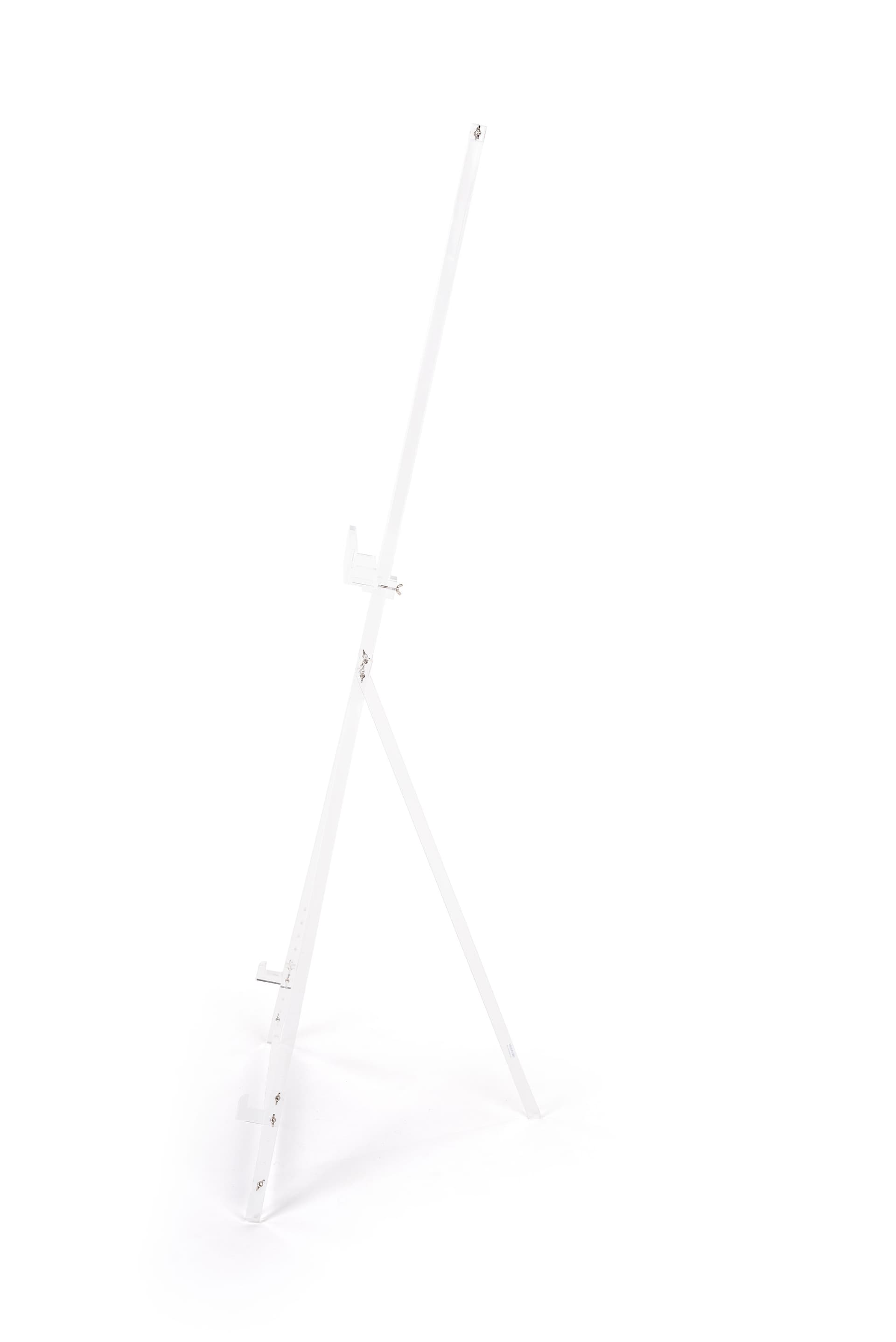 Acrylic tripod easel with 7 lb maximum weight capacity