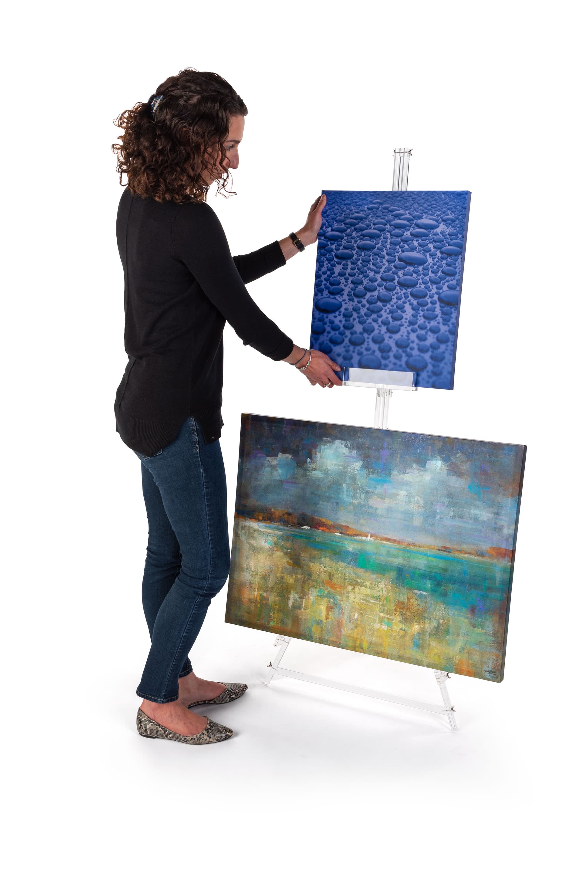 Acrylic tripod easel for artwork