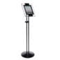 Adjustable iPad Floor Stand w/ Acrylic Enclosure, Tilting Bracket WITHOUT Lock