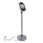 iPad Floor Stand w/ Acrylic Enclosure, Tilting Bracket & Cord Management