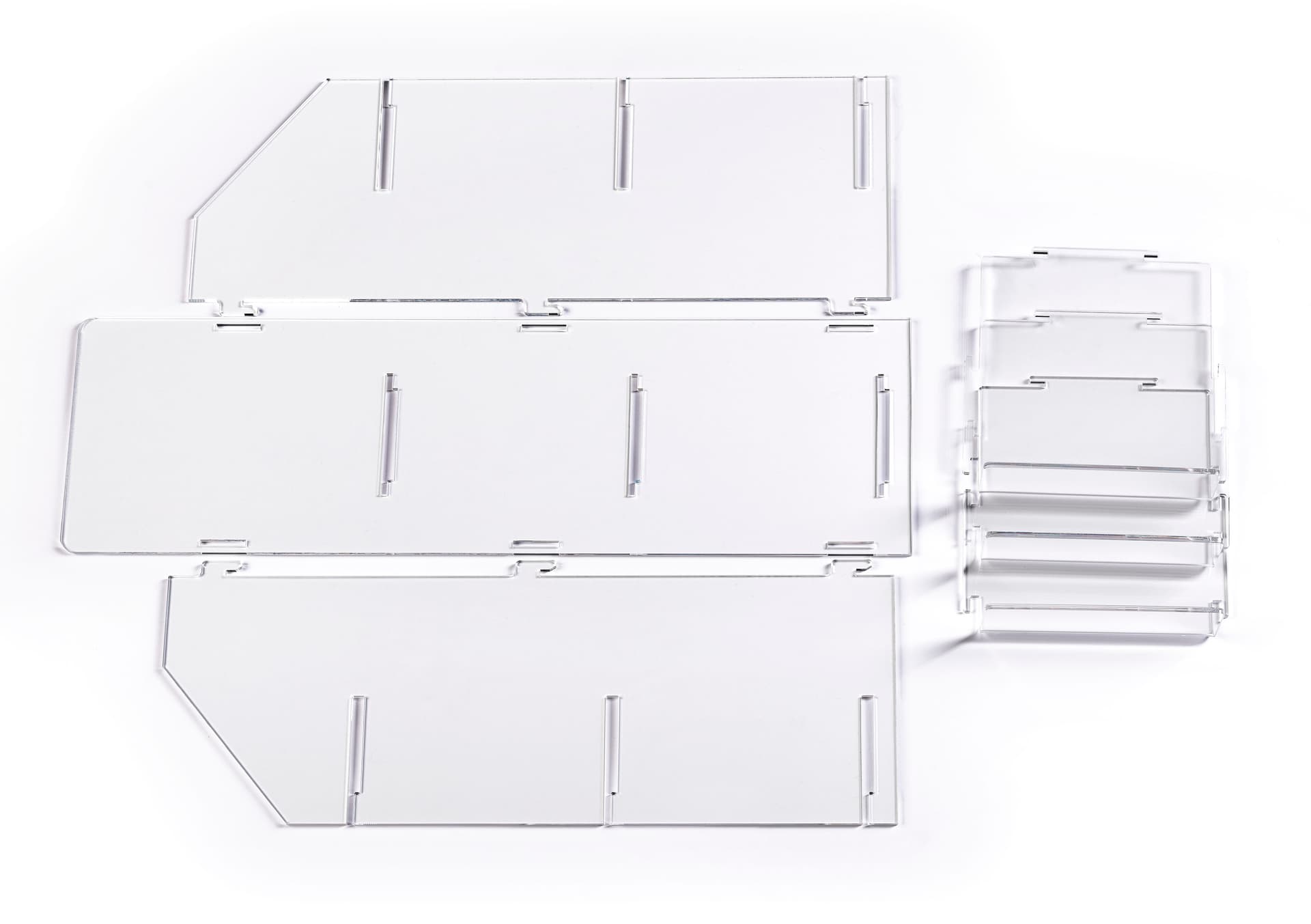 Printed countertop acrylic 3 tier shelf rack conveniently ships flat