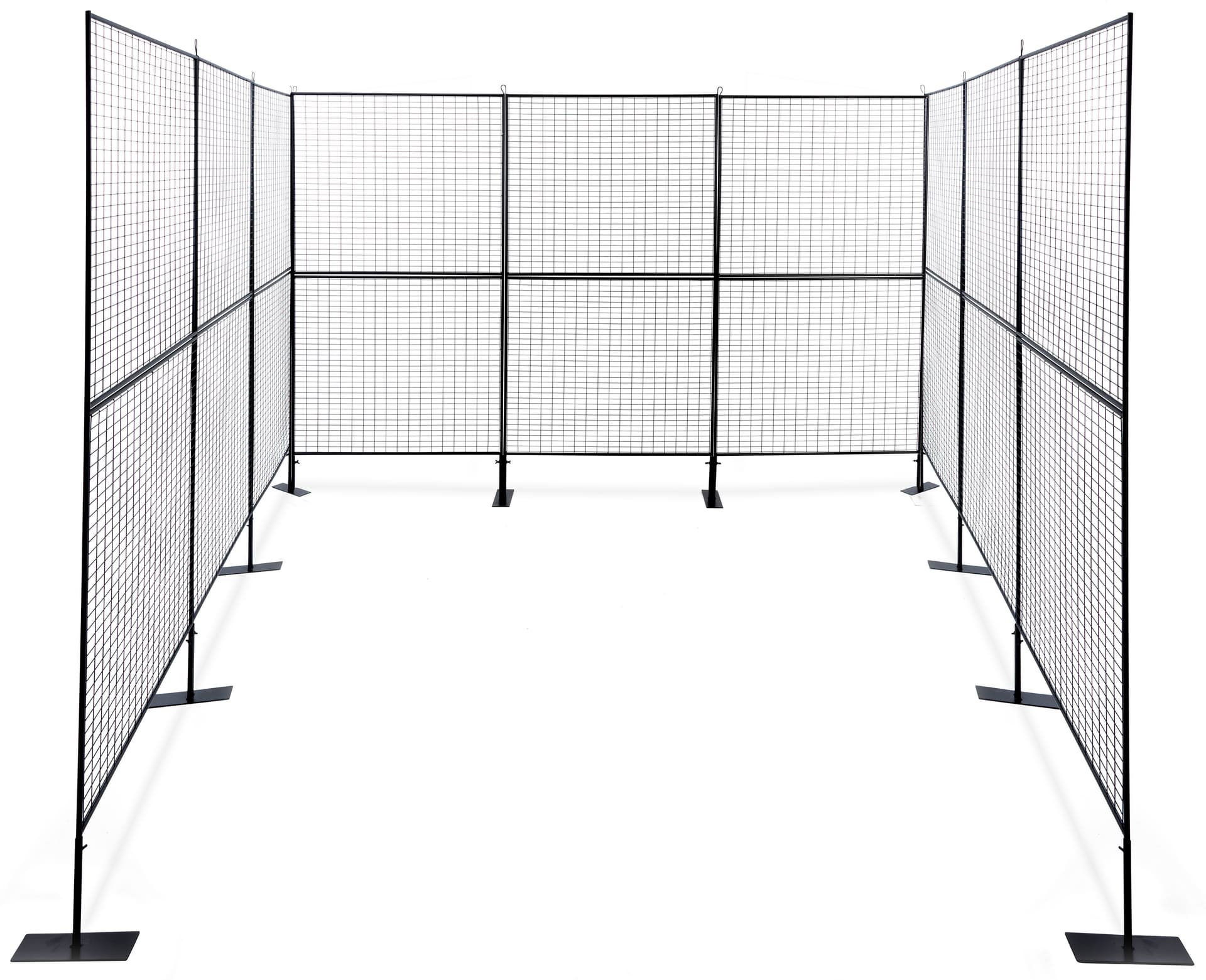 U-shaped 9 panel craft show display wall with 10 leg adjusters