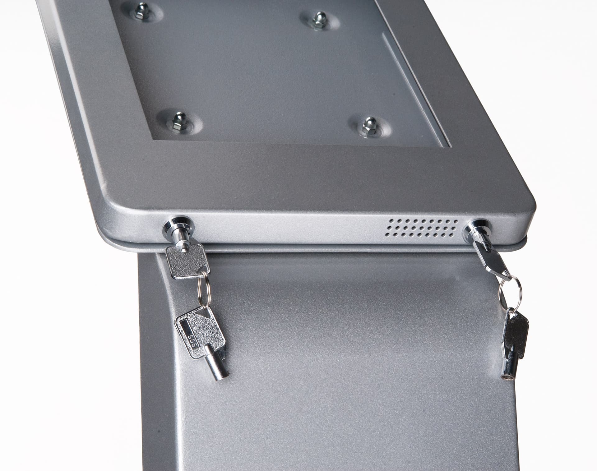 Locking iPad ADA compliant POS enclosure with keys