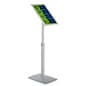 Floor Standing Sign Holder with Rotating Snap Frame and Angled Display - Silver