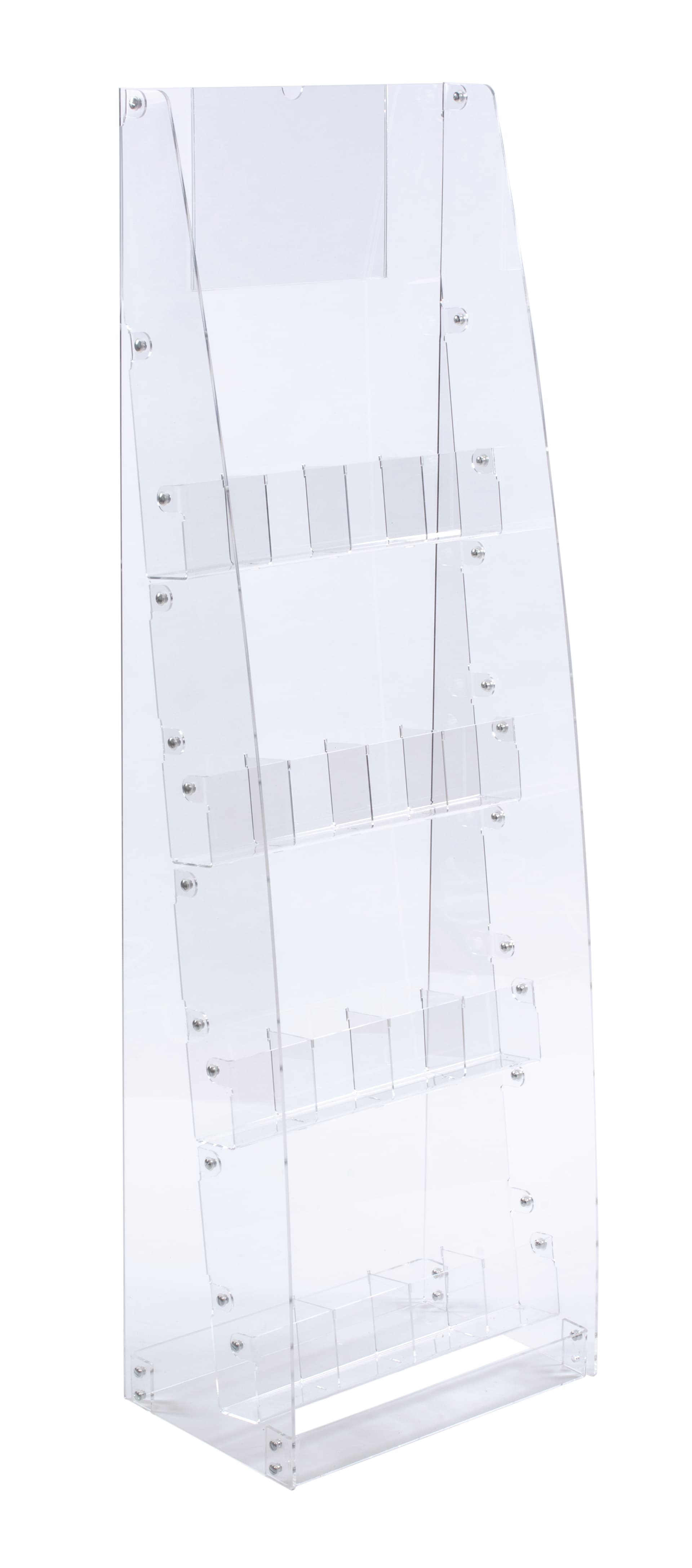Recycled Acrylic Brochure Stand with adjustable pockets 