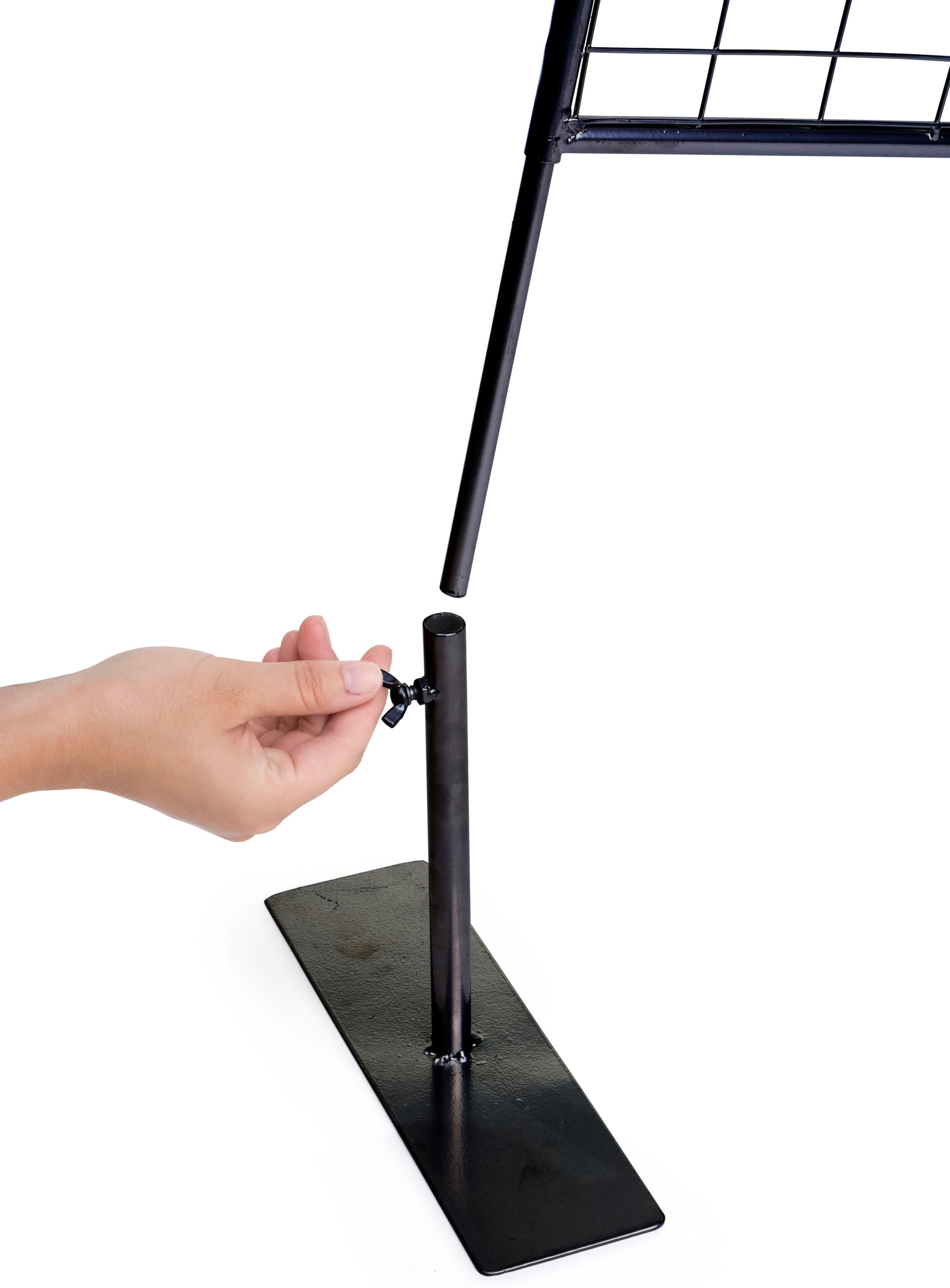 Rectangular 2-leg art display grid base 