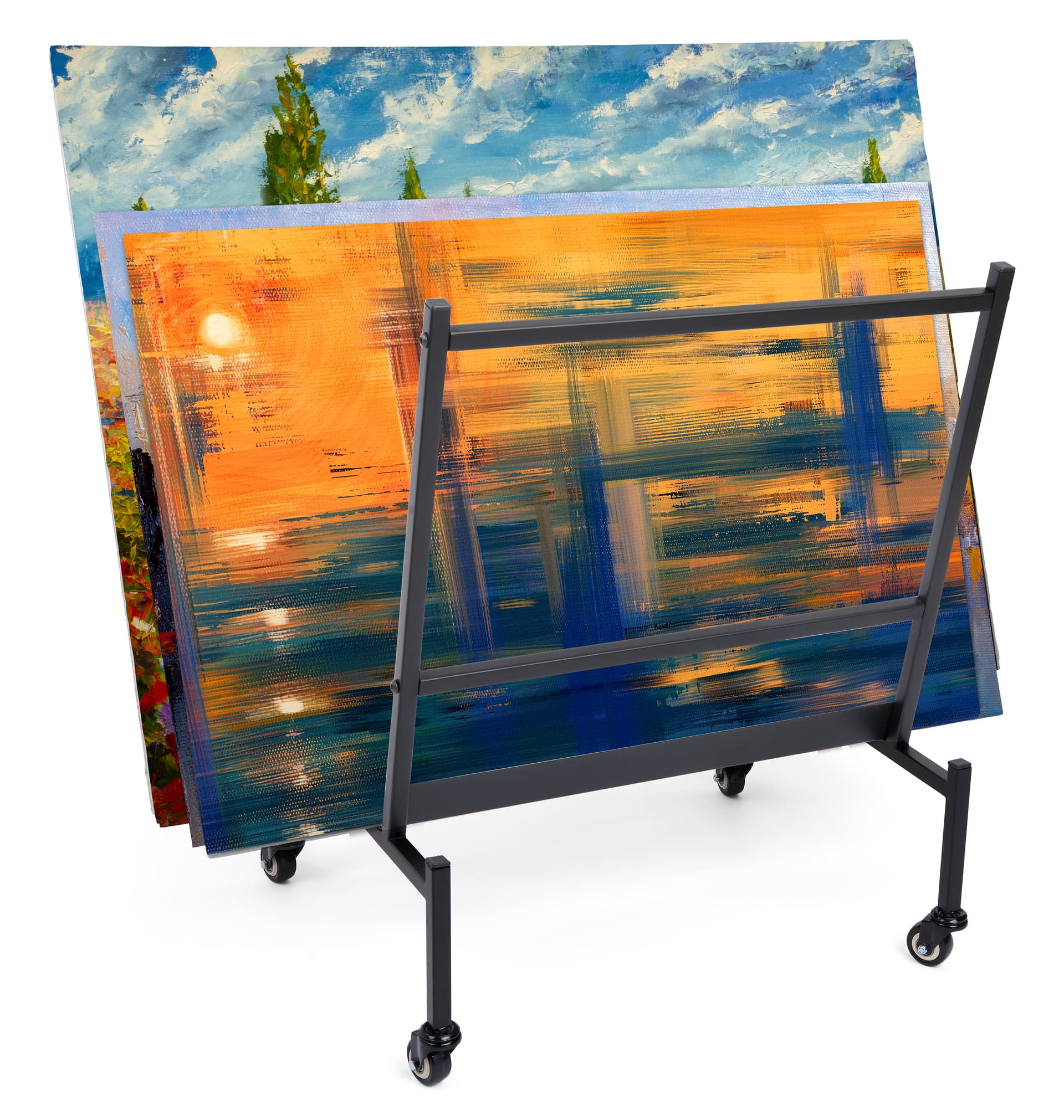 Black print storage rack