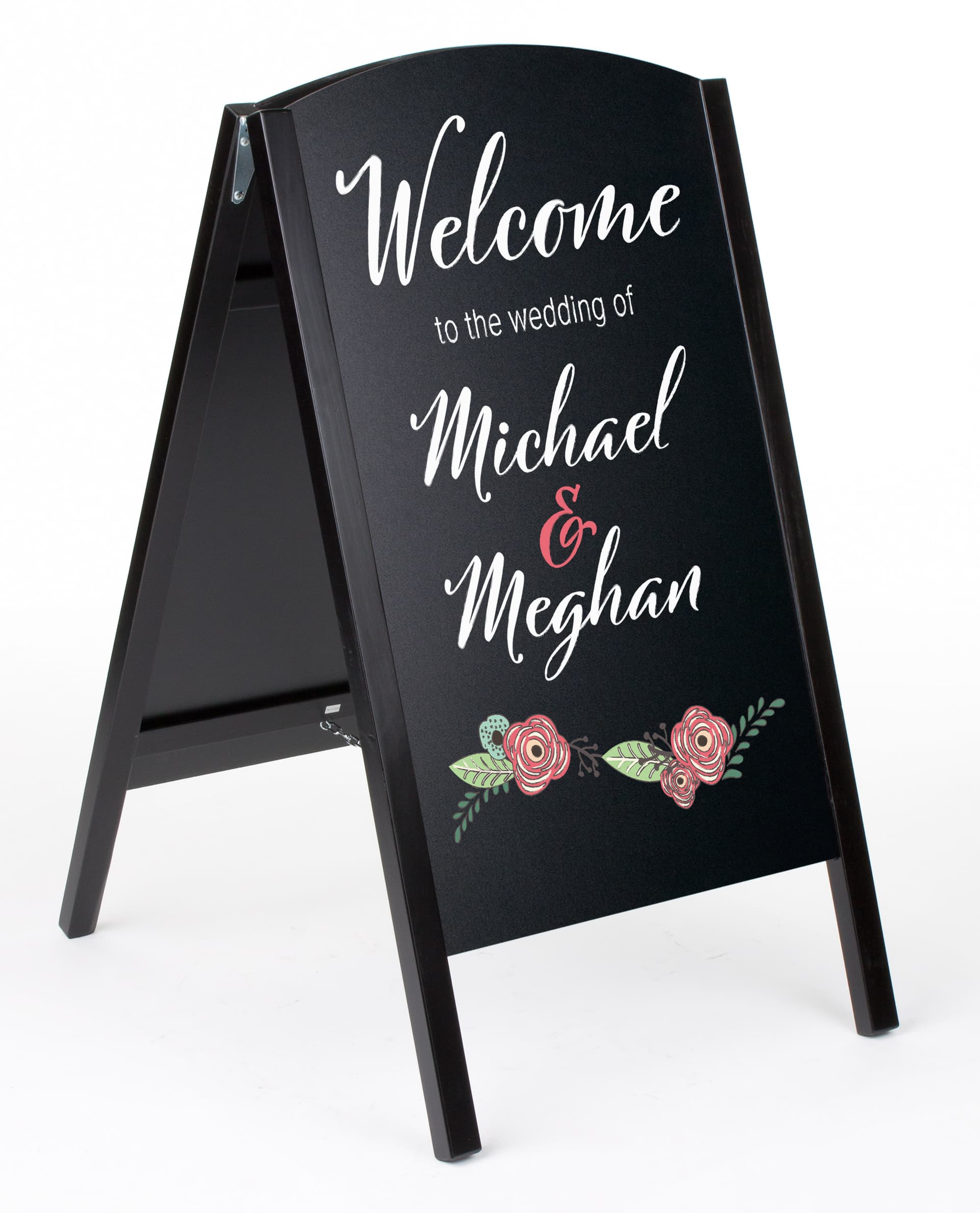 Black custom chalkboard sign with digital printing