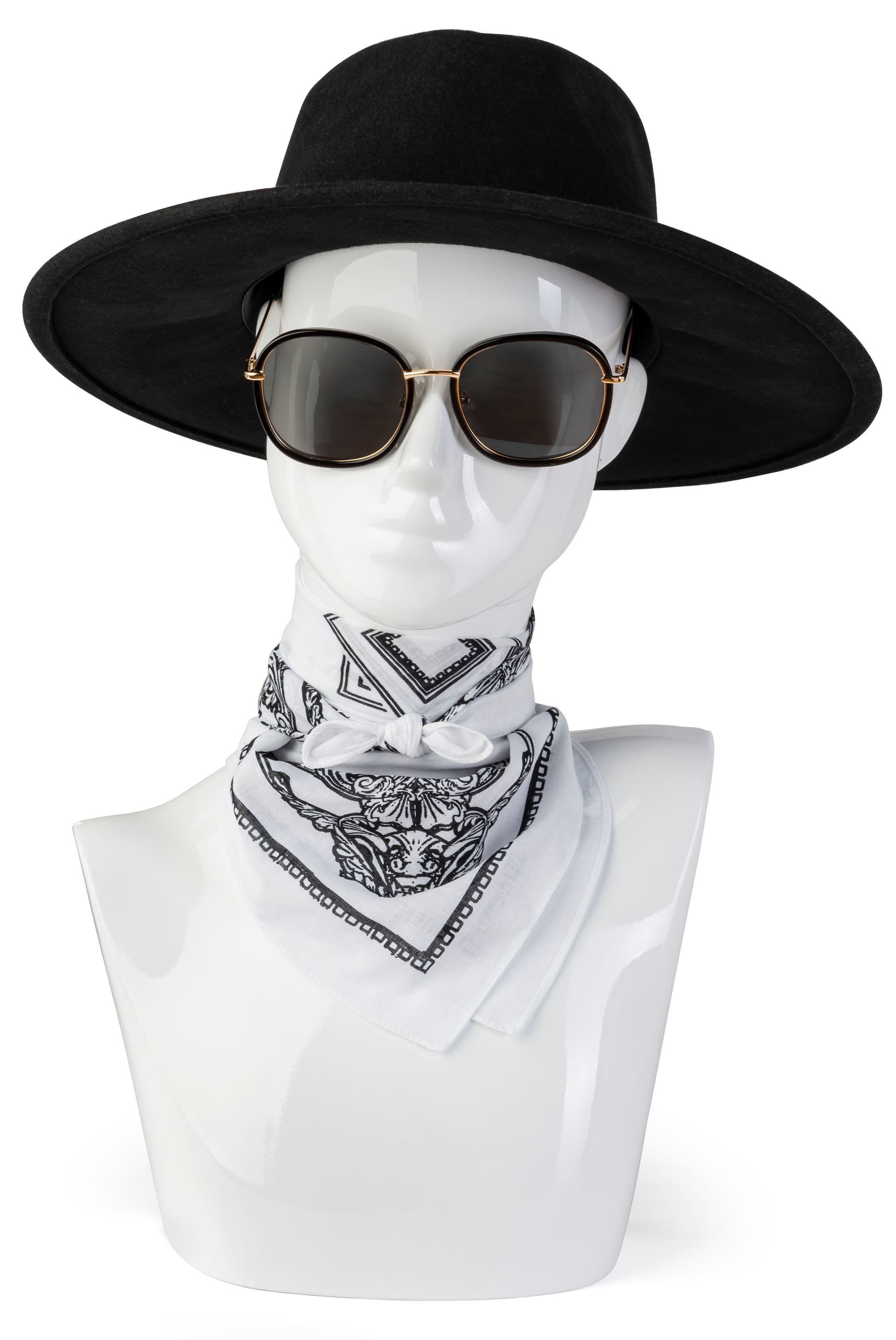 White Female Mannequin Bust with Glossy Finish