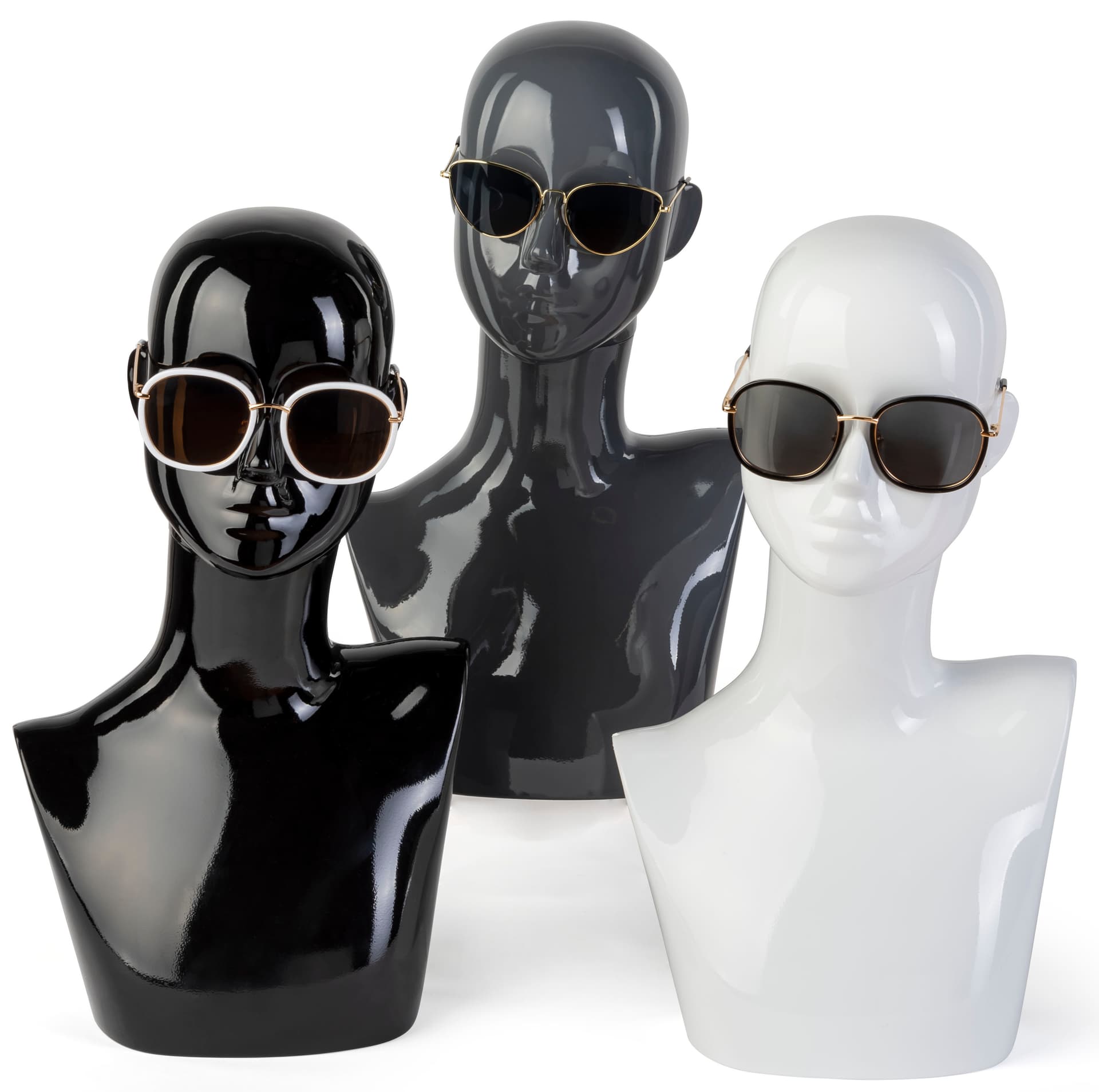 Fiberglass White Female Mannequin Bust 