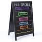 A-frame Chalkboard with Write-on Surface for Chalk or Wet Erase Pens, 2 Sided - Black