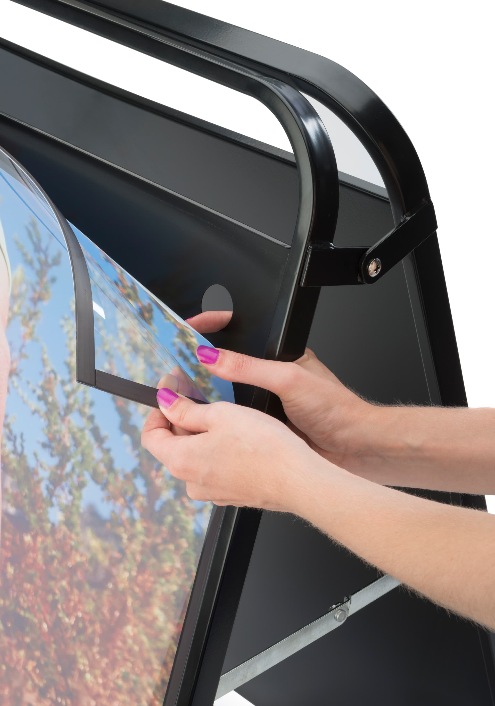 Rolling A-Frame Sign with Magnetic Lens