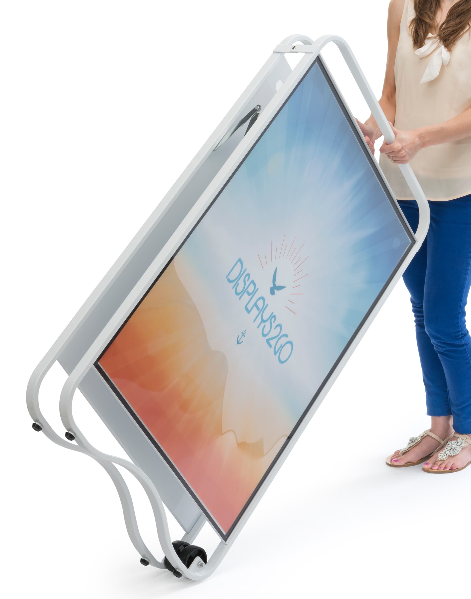 Rolling Sidewalk Sign with Wheels