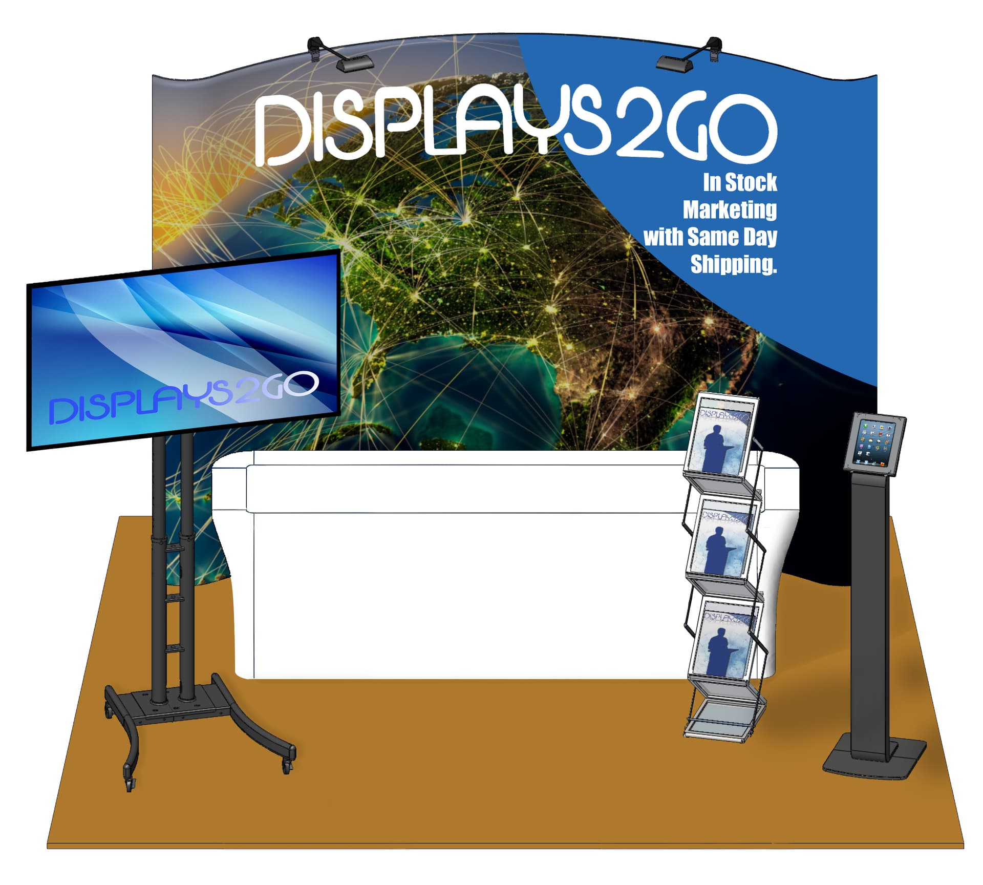 10 x 10 Trade Show Booth Package with Printed Backdrop Banner