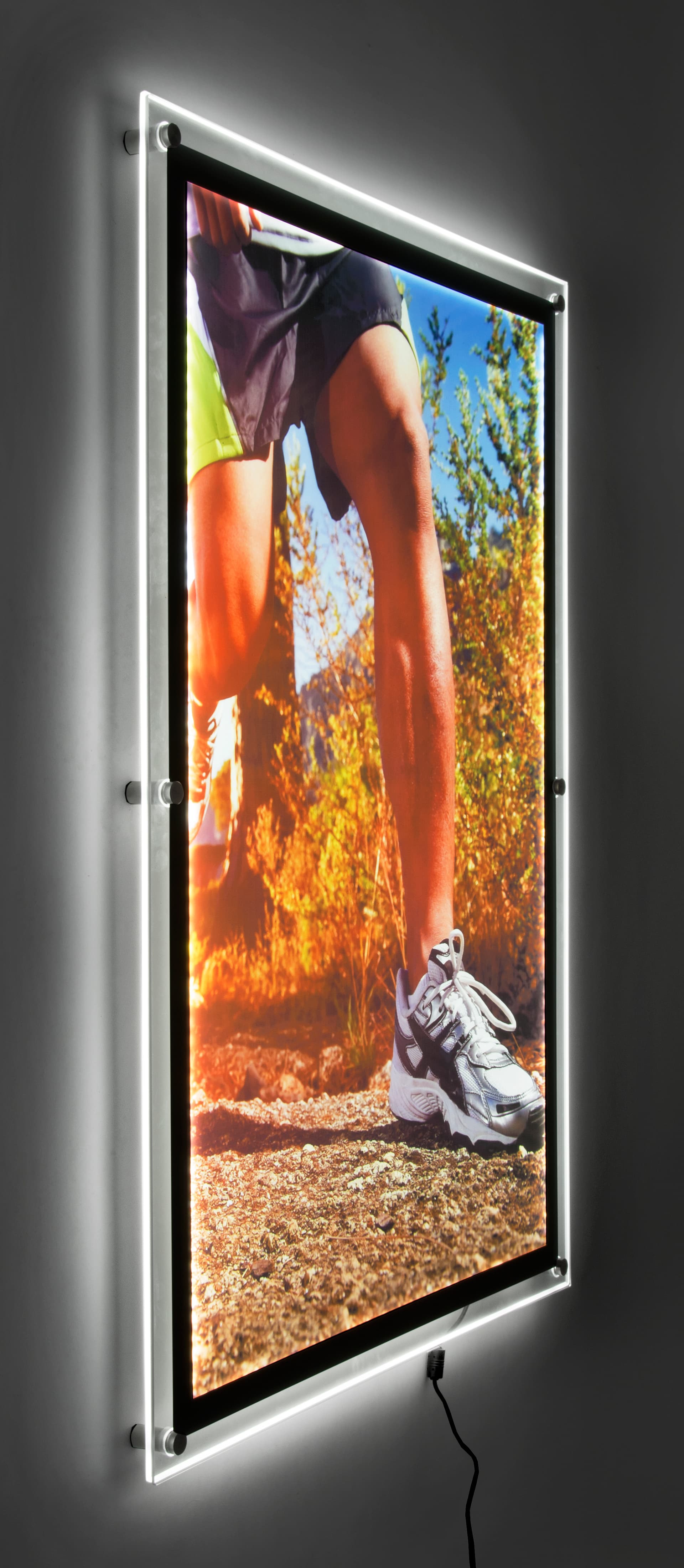 Silver Trim 24” x 36” Crystal LED Light Box