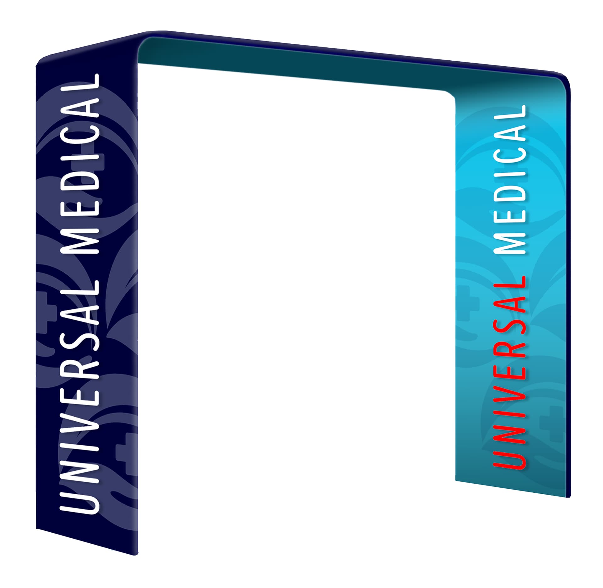 Custom square trade show booth arch with stretch polyester fabric