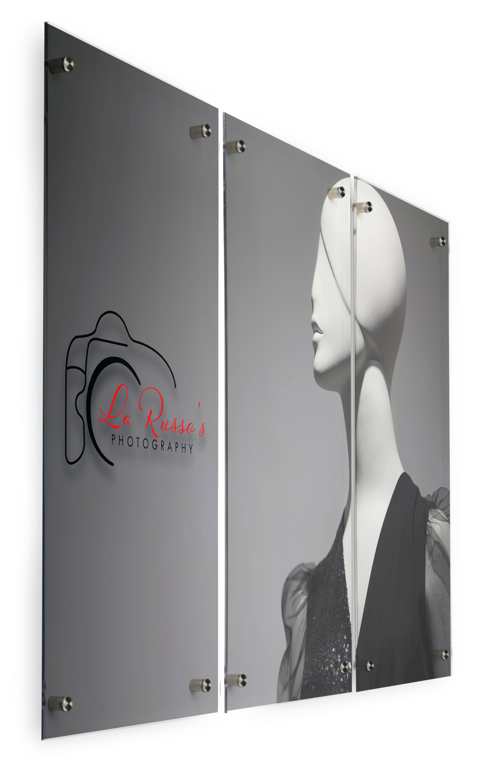 Custom Printed Triptych Photo Panels with 15" x 30" Acrylic