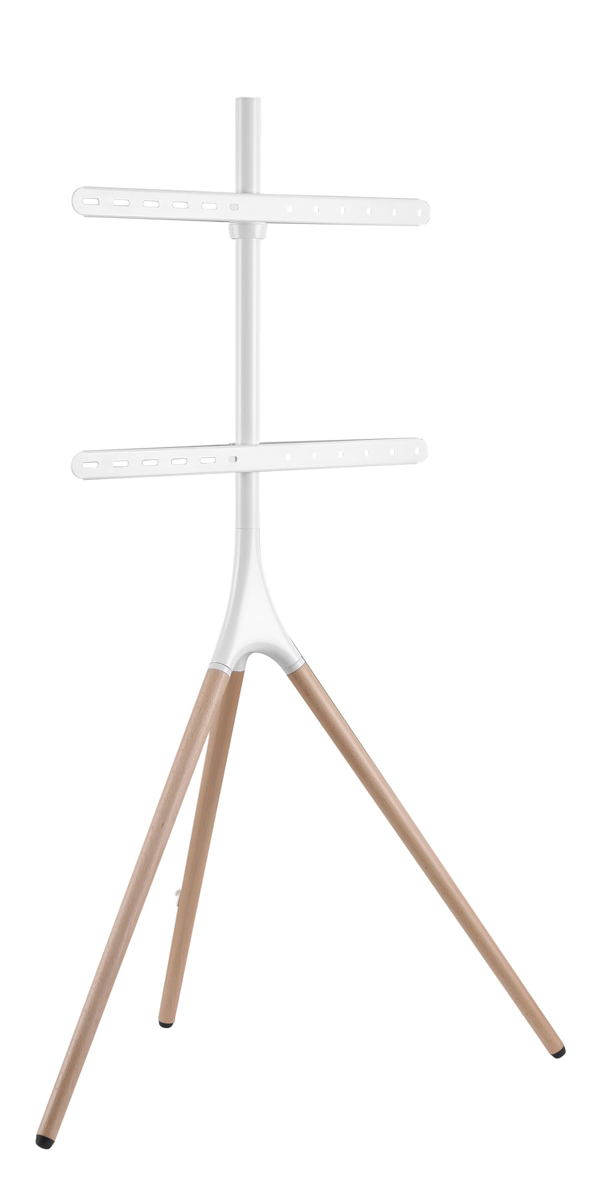 Wooden tripod TV stand with 180-degree swivel