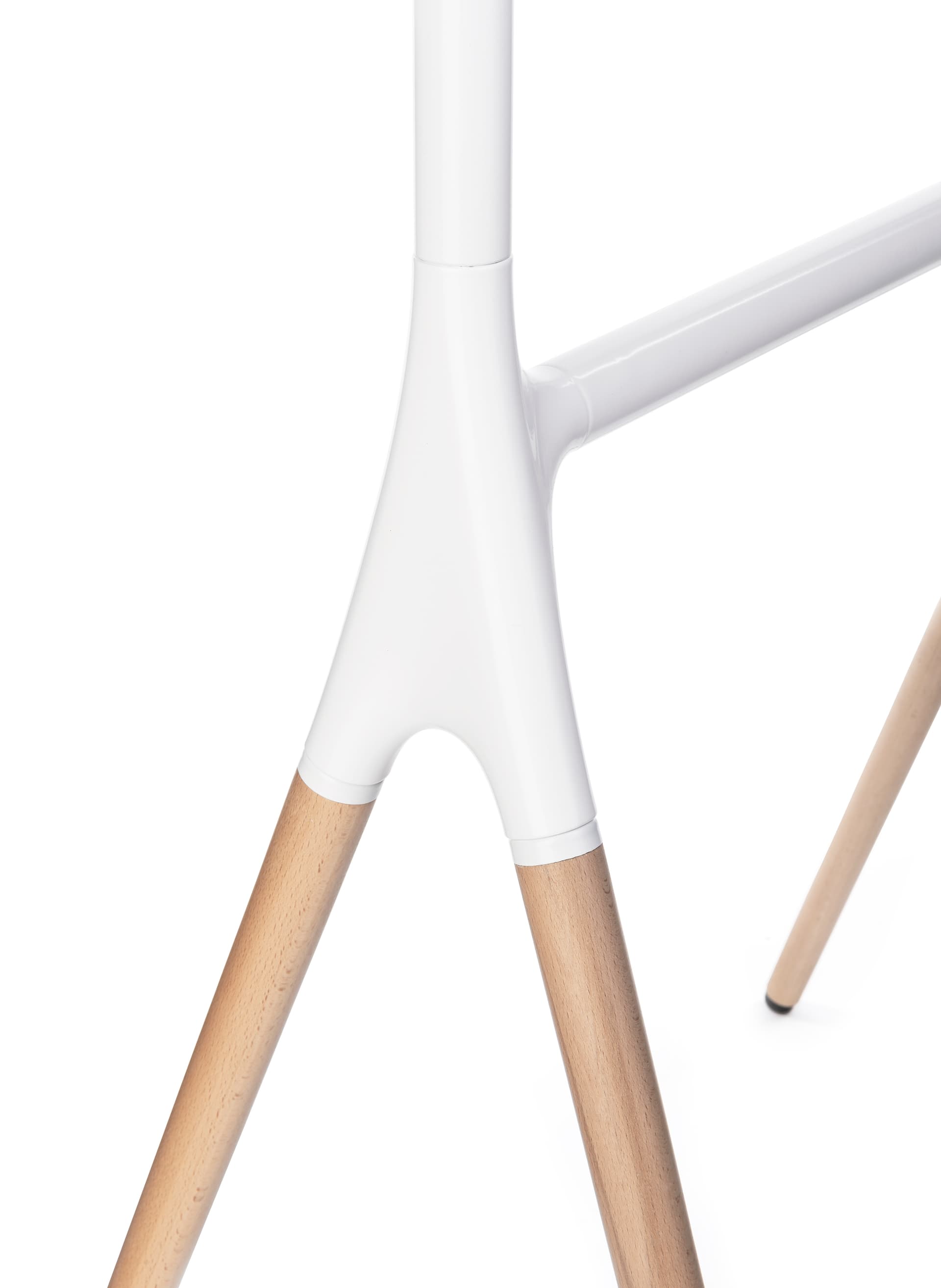 Modern sawhorse-style TV display stand with sturdy wooden legs