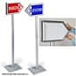 8.5" x 11" Floor Standing Sign Holder, Snap Frame, Double-Sided - Silver