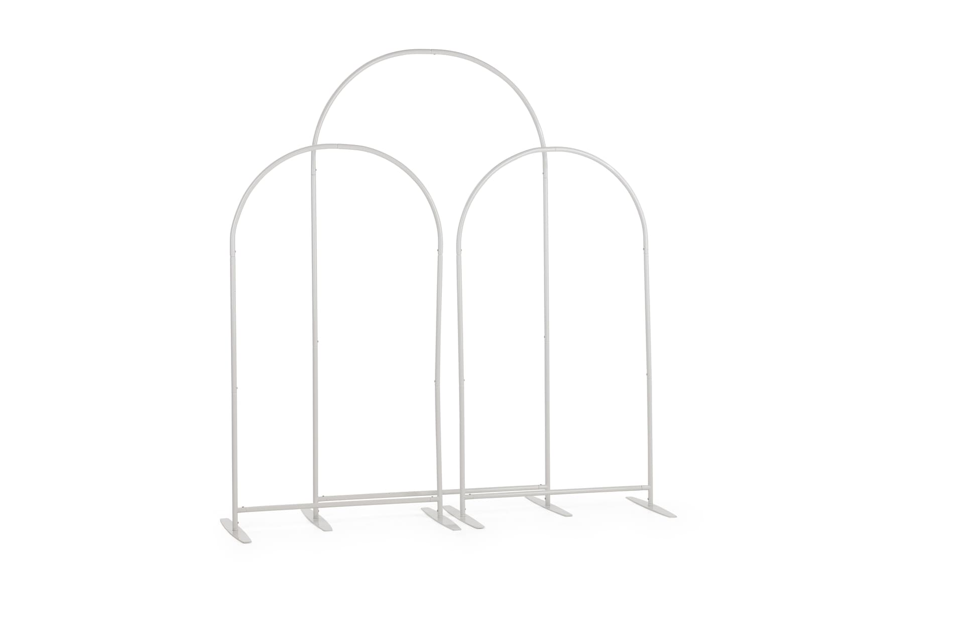 Metal arch frames with toolless assembly
