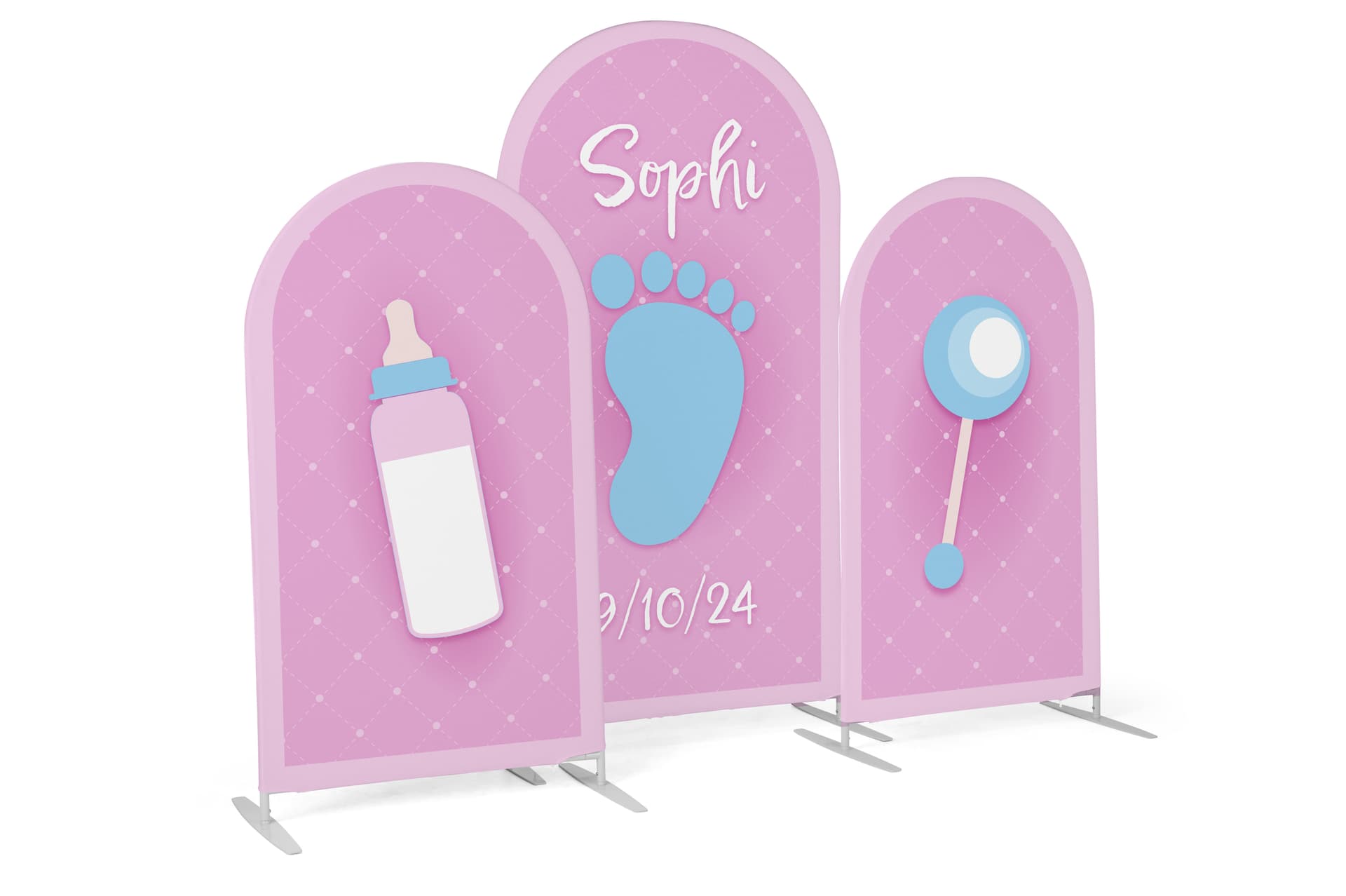 Custom arch backdrop with freestanding design