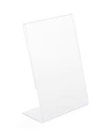 Angled sign holder with slanted design