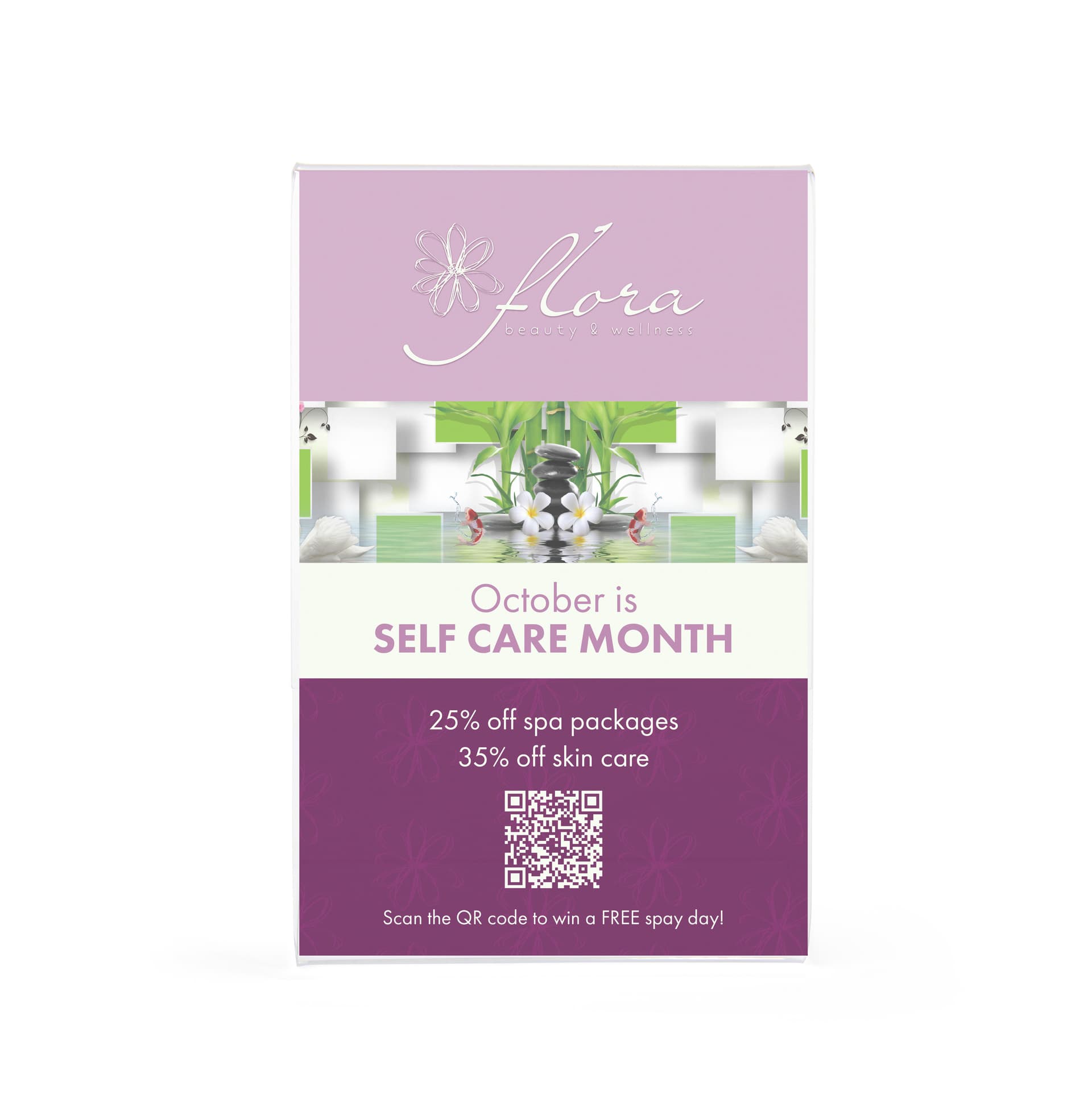 Angled sign holder with frameless design