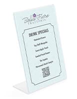 Table sign holder with side insert