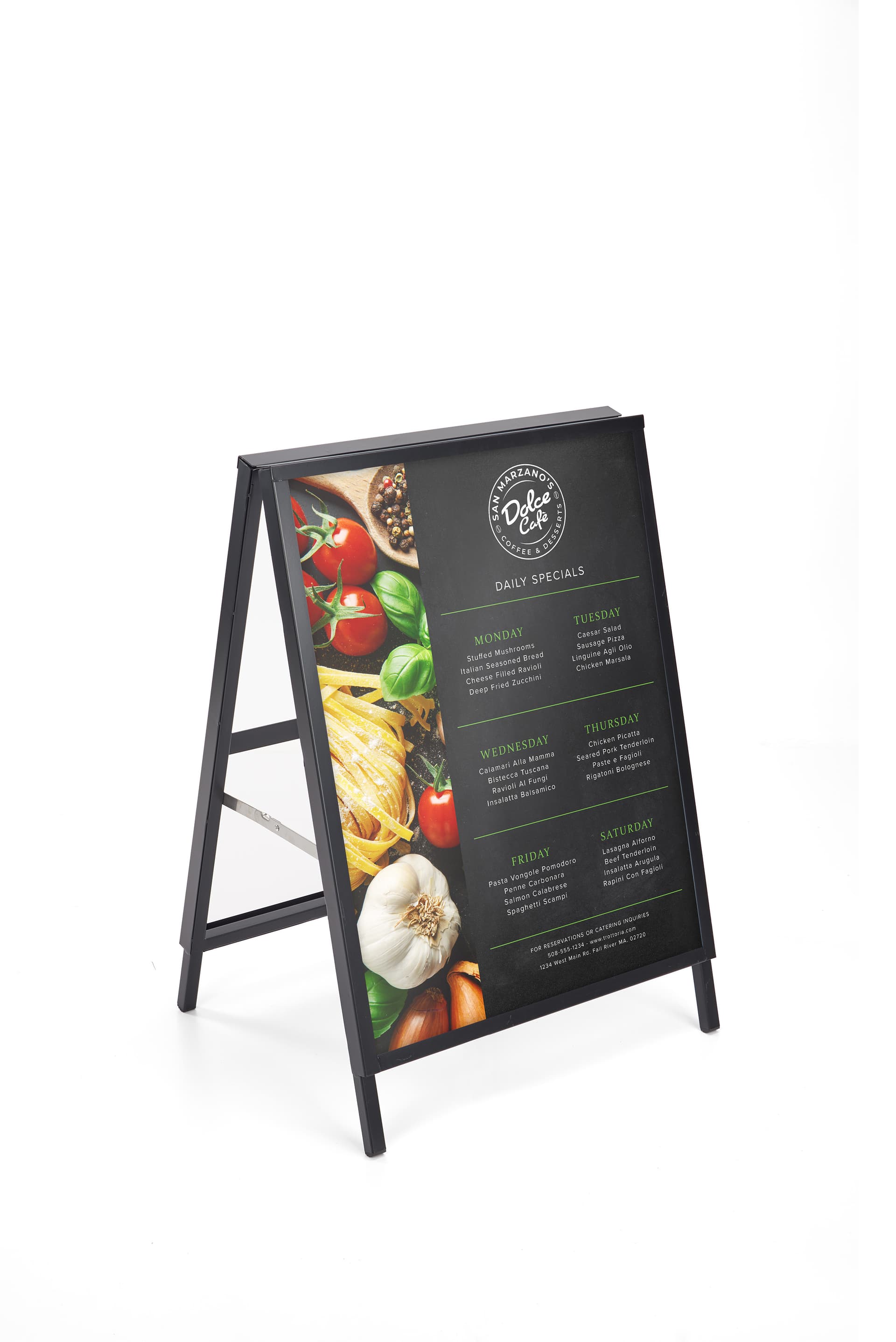 Yard sign frame with black steel frame