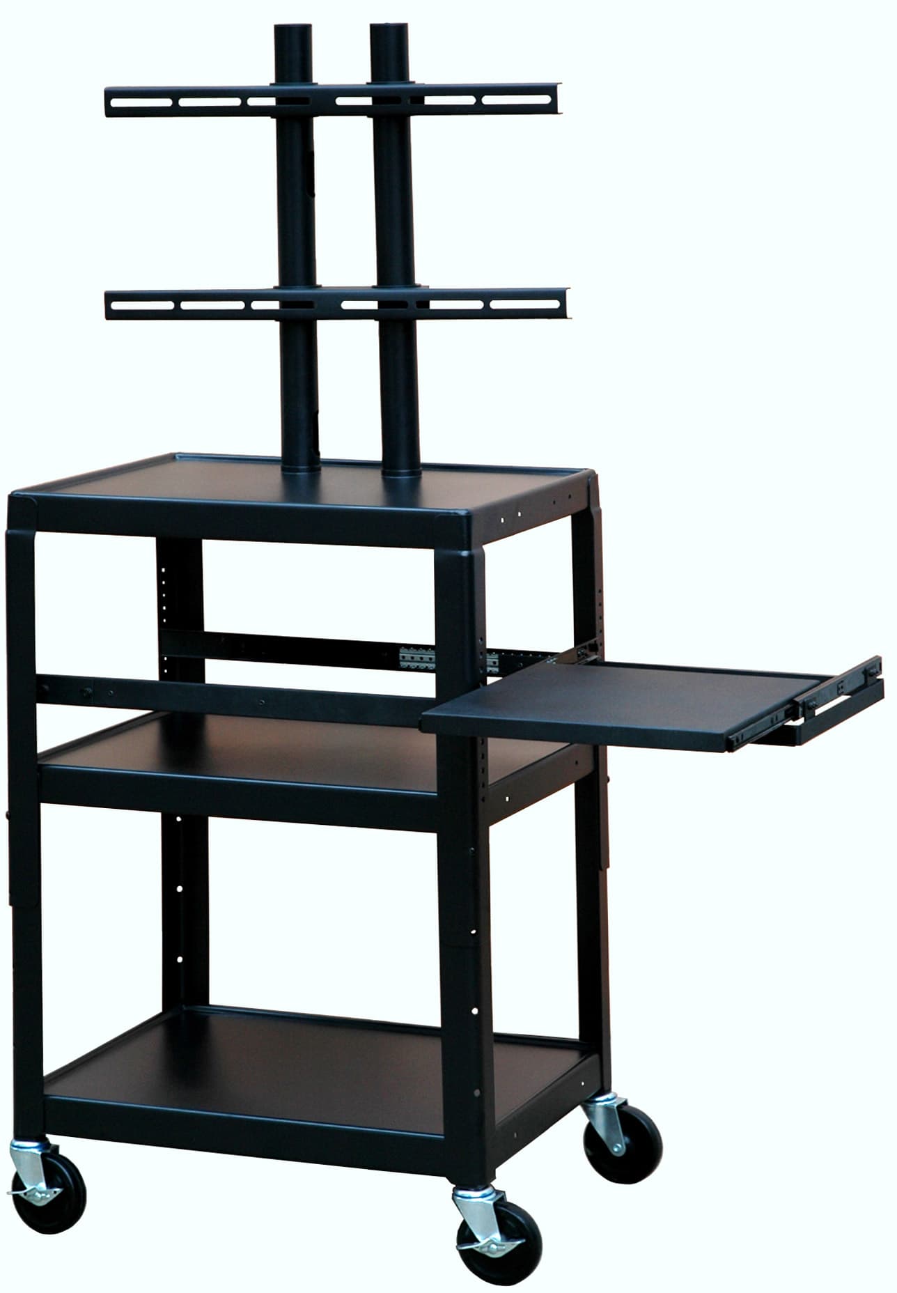 Black mobile AV cart