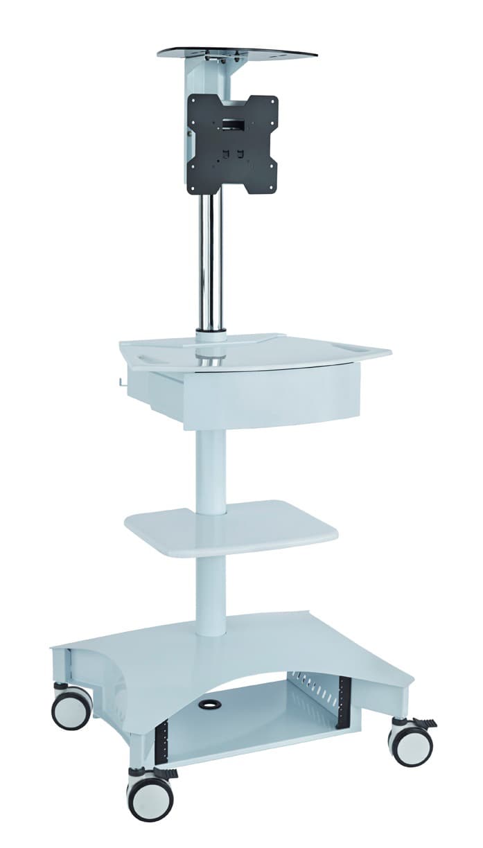 Hospital Computer Cart with Bracket for Single Display