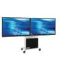 TV Cart with Storage Cabinet, 2 Mounts Fit Monitors up to 70" - Black