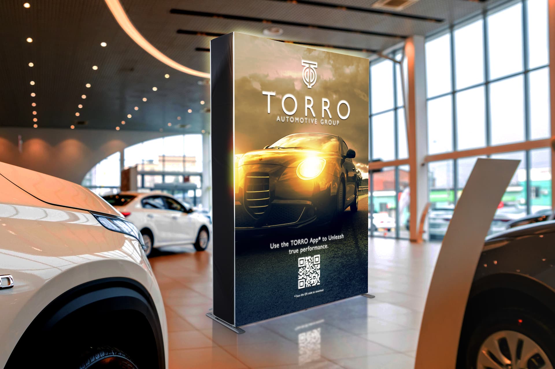 Single-sided SEG replacement graphic for HK75W for trade show booths